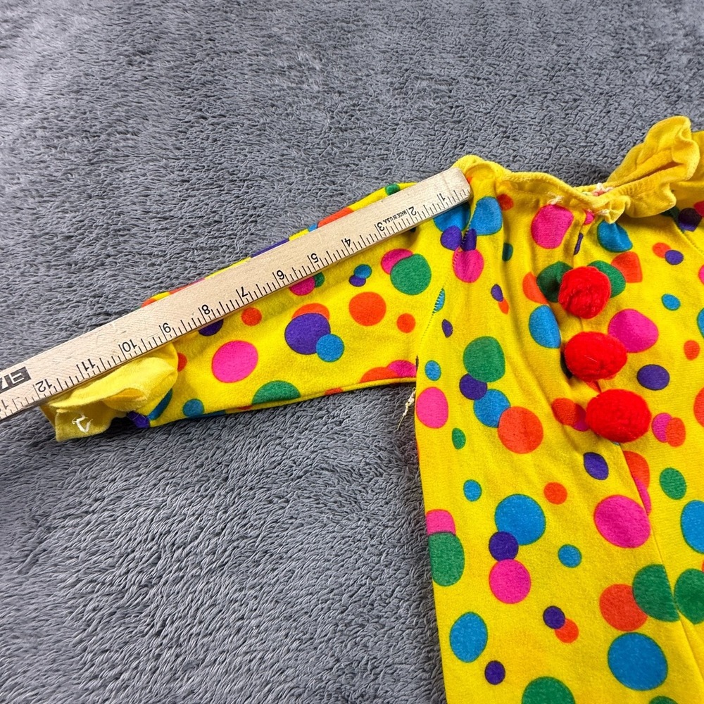 Rubie's Toddler Clown Costume Yellow Polka Dot One Piece Jumpsuit 1-2T USA - Picture 4 of 5